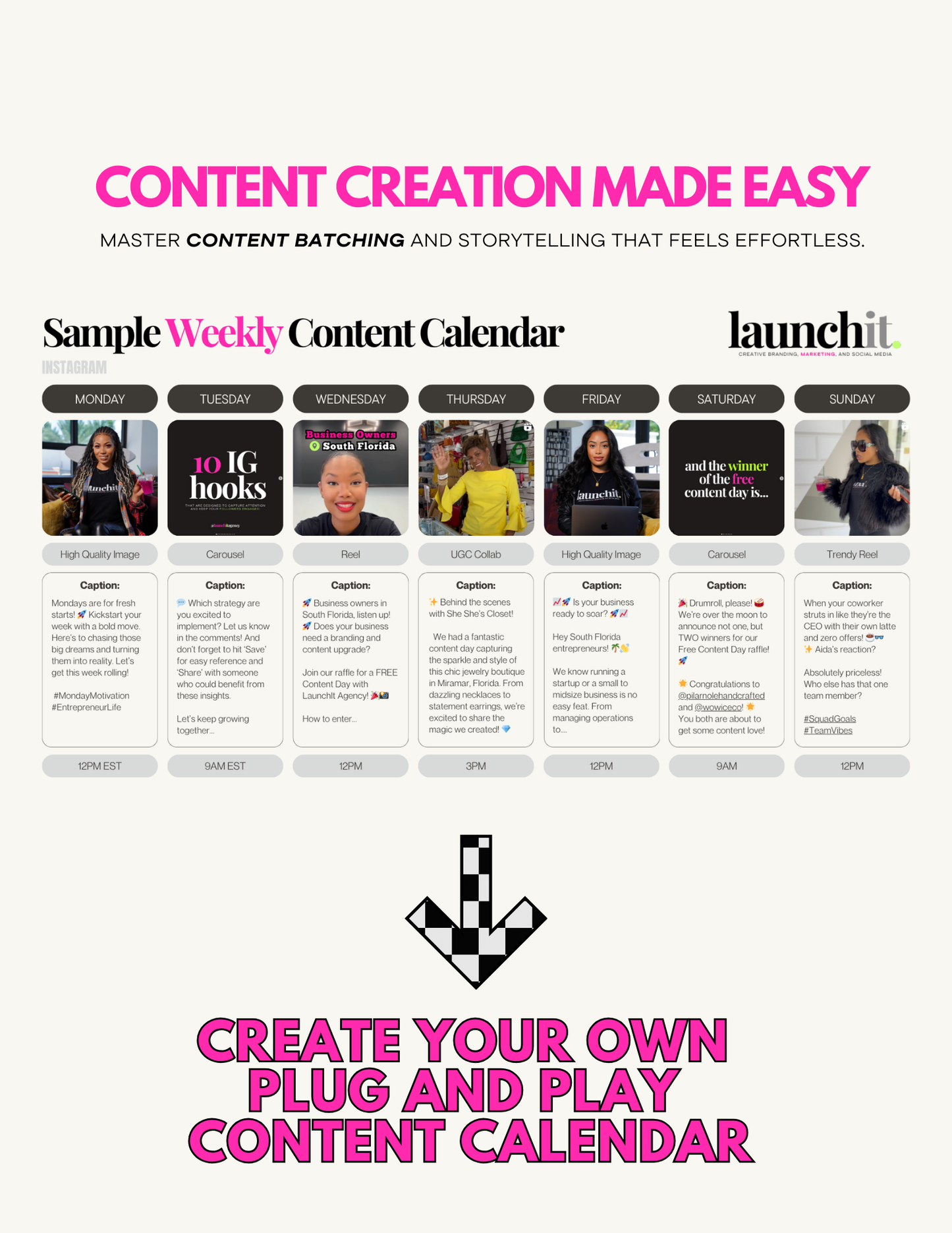 Free One-Week Social Media Calendar — Plug-and-Play Content Planner for Founders (Digital Download + Canva Template)