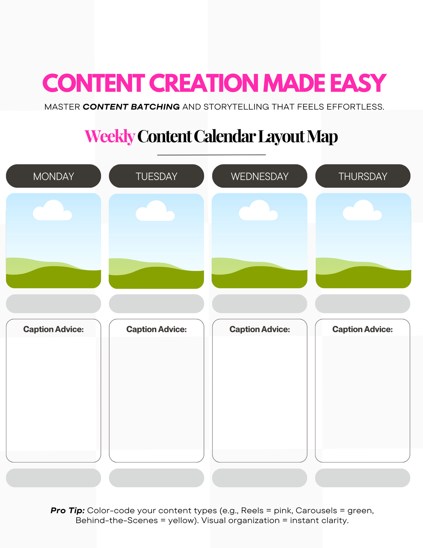 Free One-Week Social Media Calendar — Plug-and-Play Content Planner for Founders (Digital Download + Canva Template)